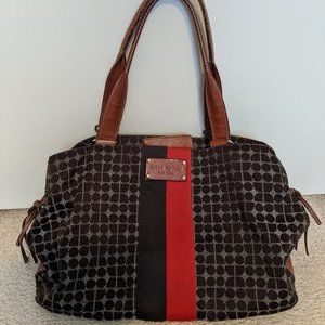 Kate Spade Canvas Racer Leather Tote Bag